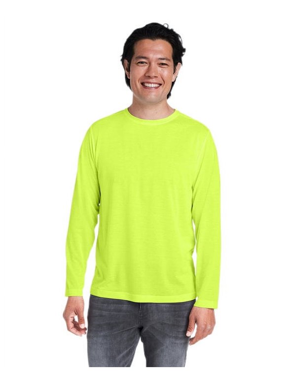 Adult Fusion ChromaSoft™ Performance Long-Sleeve T-Shirt - Safety Yellow - XL