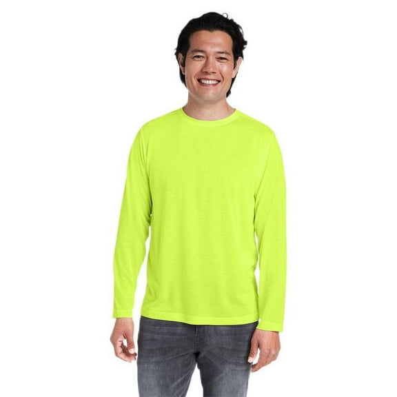 CORE365 CE111L Unisex Fusion ChromaSoft™ Performance Long Sleeve T-Shirt-Safety Yellow-L