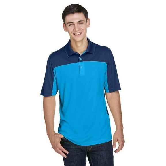 CORE365 CE101 Men's Balance Colorblock Performance Piqué Polo-Electric Blue/ Classic Navy-2XL