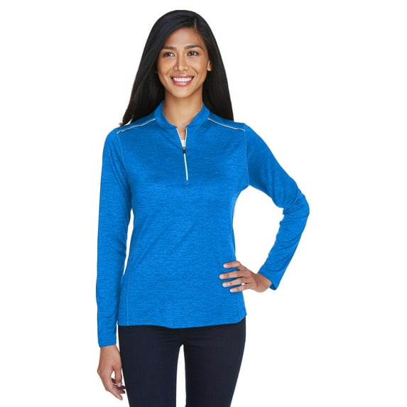 CORE365 CE401W Women's Kinetic Performance Quarter-Zip Pullover-True Royal/ Carbon-XS