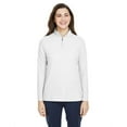 thumbnail image 1 of CORE365 CE405W Women's Fusion ChromaSoft™ Pique Quarter-Zip Pullover-White-3XL, 1 of 3