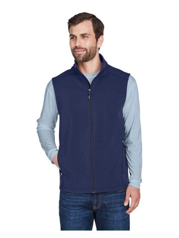 CORE365 CE701 Men's Cruise Two-Layer Fleece Bonded Soft Shell Vest-Classic Navy-M