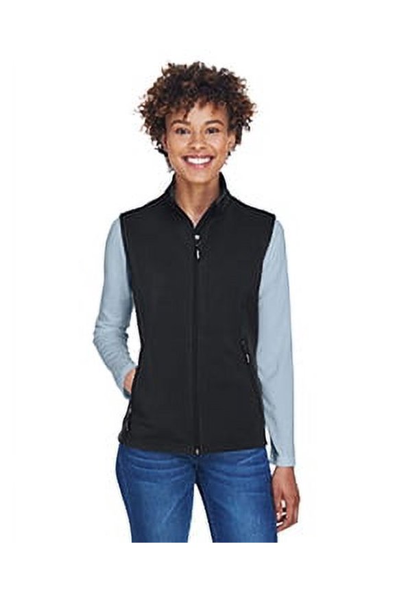 CORE365 CE701W Women's Cruise Two-Layer Fleece Bonded Soft Shell Vest-Black-M