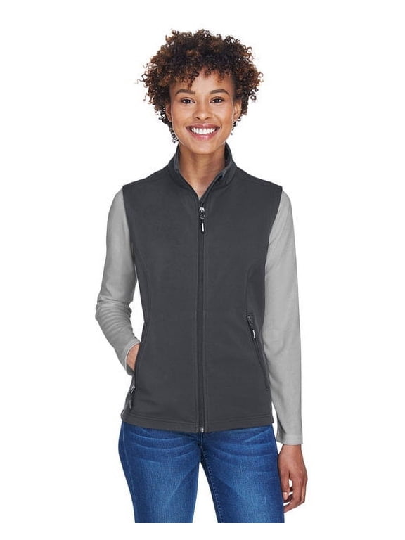 CORE365 CE701W Women's Cruise Two-Layer Fleece Bonded Soft Shell Vest-Carbon-M