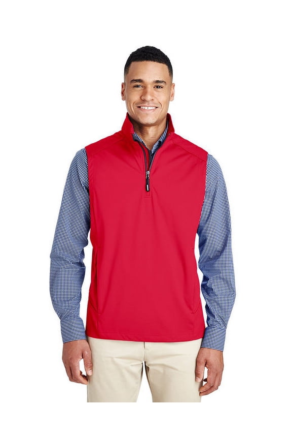 Core 365 CE709 Men's Techno Lite Three-Layer Knit Tech-Shell Quarter-Zip Vest
