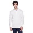 thumbnail image 1 of CORE365 88192 Men's Pinnacle Performance Long Sleeve Piqué Polo-White-L, 1 of 3