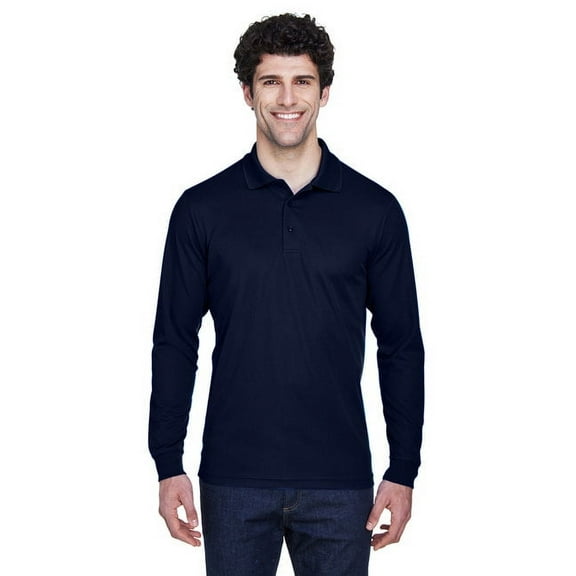 CORE365 88192 Men's Pinnacle Performance Long Sleeve Piqué Polo-Classic Navy-XL