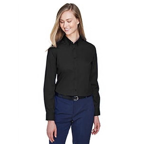 CORE365 78193 Women's Operate Twill Shirt-Black-3XL