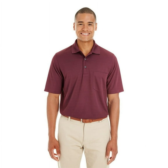 CORE365 88181P Men's Origin Performance Piqué Polo with Pocket-Burgundy-L
