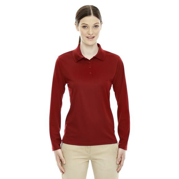 Core 365 Performance Pinnacle Long Sleeve Pique Womens Polo Shirt [CLASSIC RED 850, XX-Large]