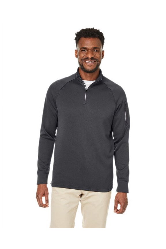 CORE365 CE801 Unisex Fusion ChromaSoft™ Fleece Quarter-Zip Pullover-Carbon-XS