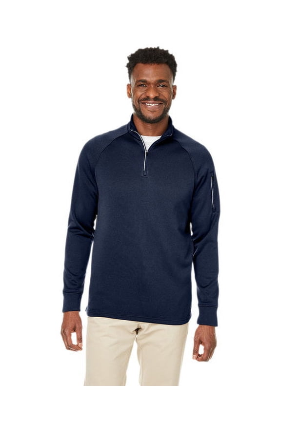 CORE365 CE801 Unisex Fusion ChromaSoft™ Fleece Quarter-Zip Pullover-Classic Navy-XL