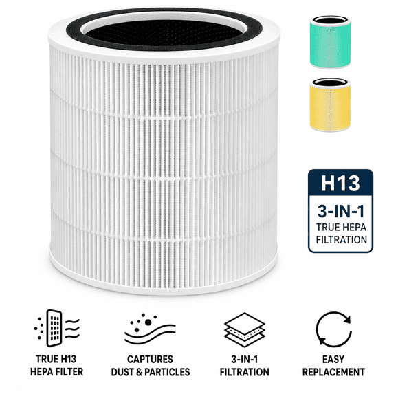 Core 400S Replacement Filter for LEVOIT Core 400S and Core400S-P/Core 400S-rf Smart WiFi Air Purifier,3-in-1 True H13 HEPA Activated Carbon Pre-Filter,1Pack,White White - Original Filter White -