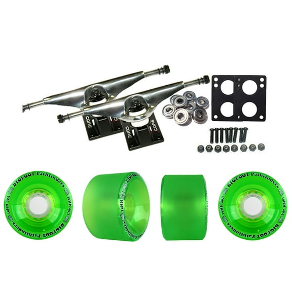 Core 6.0 Raw Longboard Trucks Wheels Package Bigfoot 70mm Pathfinders Green