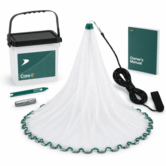 Core 6-ft Pro Fishing Cast Net with Real Lead Sinkers and Reinforced Monofilament