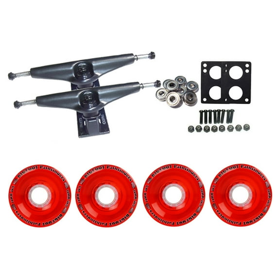 Core 7.0 Black Longboard Trucks Wheels Package Bigfoot 70mm Pathfinders Red
