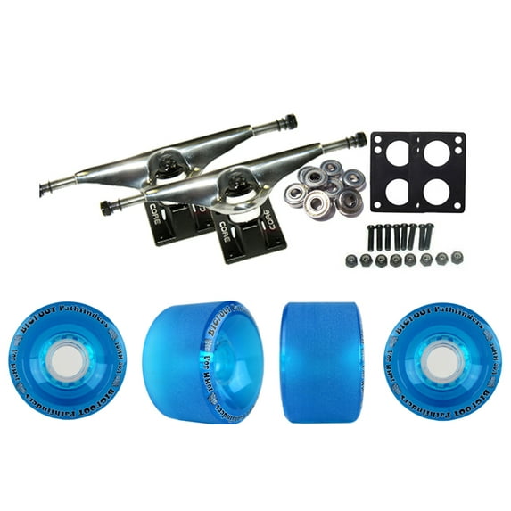 Core 7.0 Raw Longboard Trucks Wheels Package Bigfoot 70mm Pathfinders Blue
