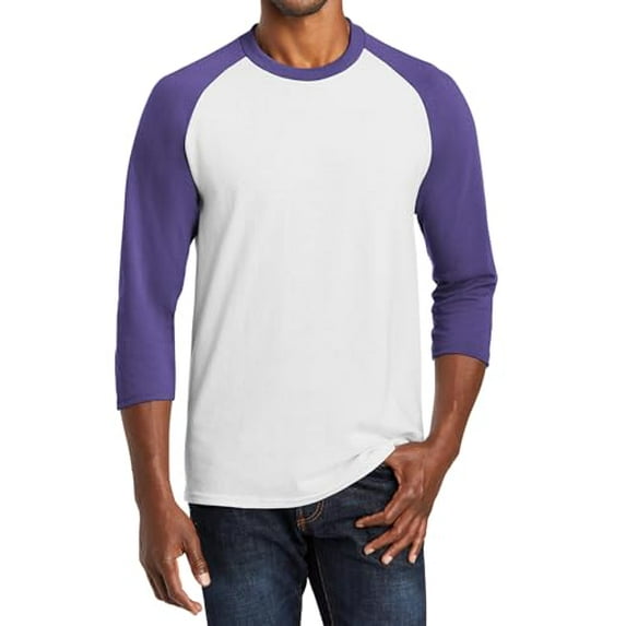 Core Blend Heavy Cotton 3/4-Sleeve Raglan Tee - Casual Men's Jersey Baseball Shirt