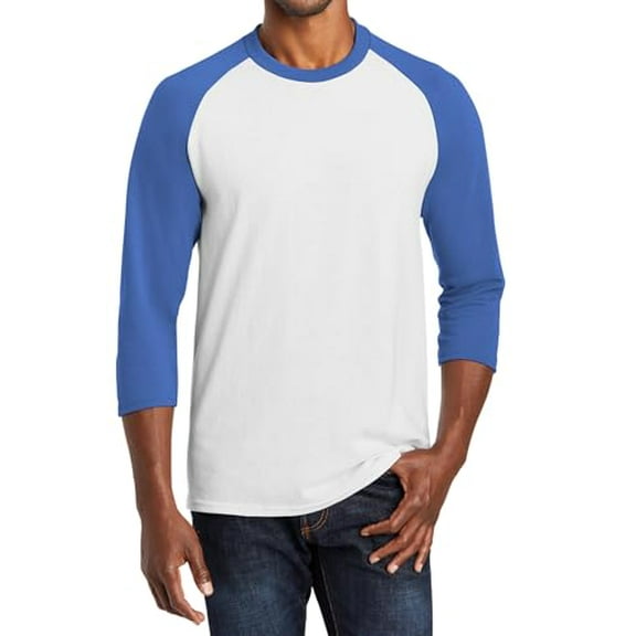 Core Blend Heavy Cotton 3/4-Sleeve Raglan Tee - Casual Men's Jersey Baseball Shirt