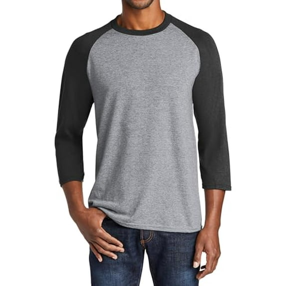 Core Blend Heavy Cotton 3/4-Sleeve Raglan Tee - Casual Men's Jersey Baseball Shirt
