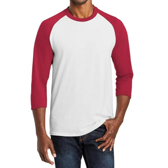 Core Blend Heavy Cotton 3/4-Sleeve Raglan Tee - Casual Men's Jersey Baseball Shirt