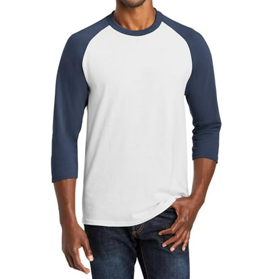 Core Blend Heavy Cotton 3/4-Sleeve Raglan Tee - Casual Men's Jersey Baseball Shirt