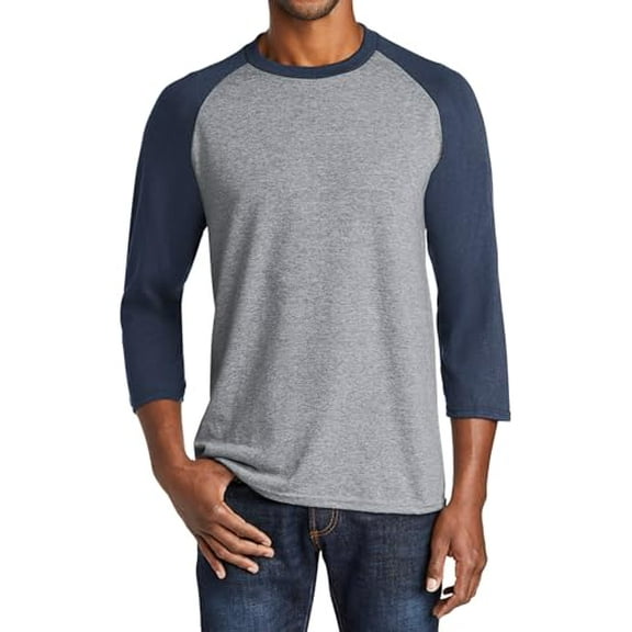 Core Blend Heavy Cotton 3/4-Sleeve Raglan Tee - Casual Men's Jersey Baseball Shirt