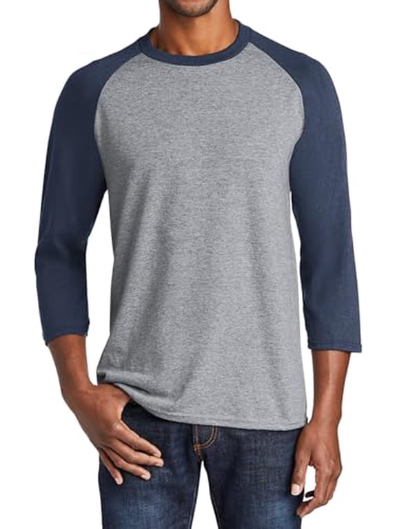Core Blend Heavy Cotton 3/4-Sleeve Raglan Tee - Casual Men's Jersey Baseball Shirt
