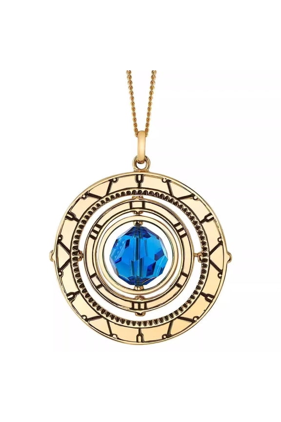 Core Blue Crystal Necklace Twin City Hexagon, Gold