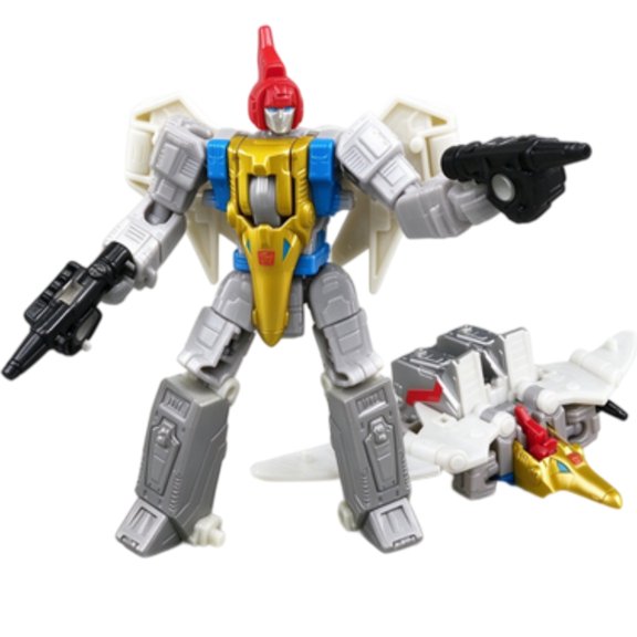 Core Class Swoop Transformable Action Figure 2 Modes Robot and Pterosaur with Blaster Weapon for Collectible Display