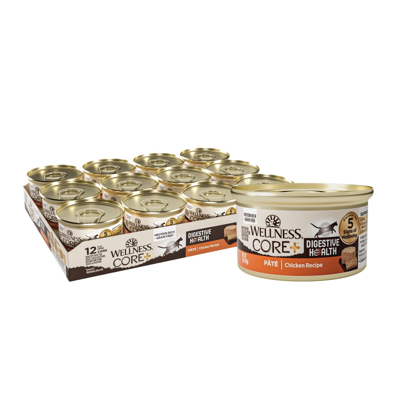 Core+ Digestive Health Pate Adult Wet Cat Food, Natural, Protein-Rich ...