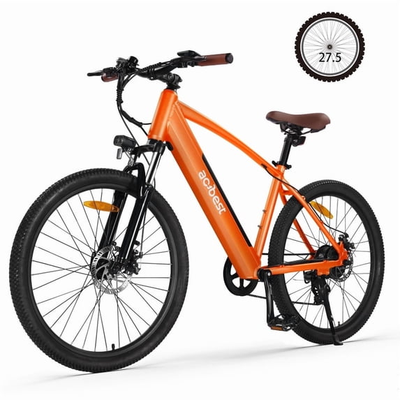 Core Electric Bicycle for Adults - Peak 750W Brushless Motor Ebike,up to 20MPH,Removable Built in Battery 27.5X2.1 Tire Step Over Bicycle with 7 Speed, UL2849 Orange