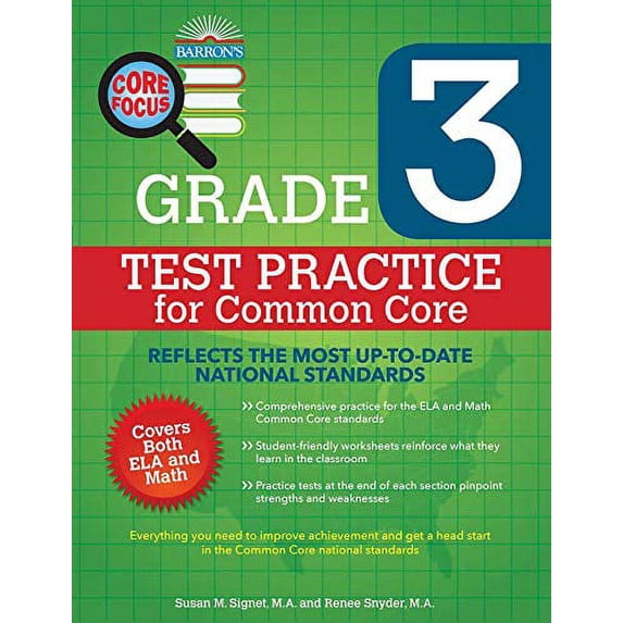 Pre-Owned Core Focus Grade 3: Test Practice for Common Core (Barron's Core Focus) Paperback