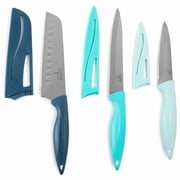 CORE HOME 6-Pc. Knife Set, Santoku, Utility and Paring with Sheaths 13054