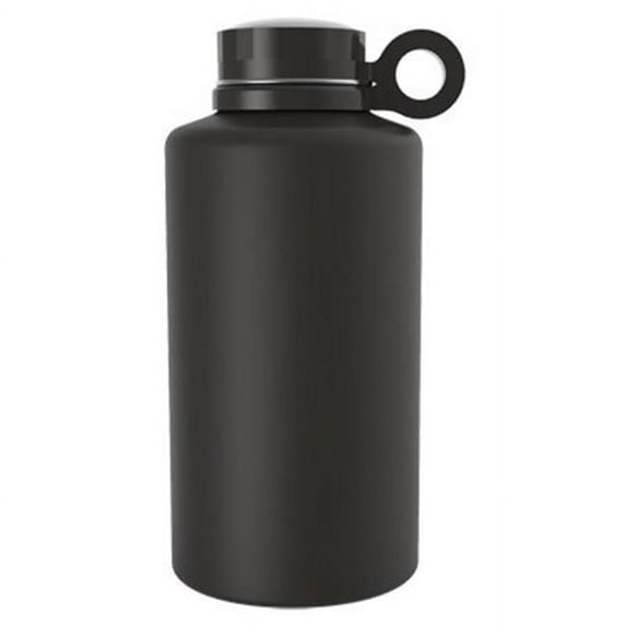 Core Home 230852 64 oz Ring Growler Double Wall Vacuum Insulated Stainless Steel Bottle - Onyx