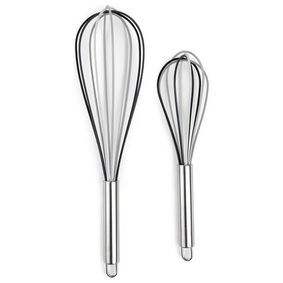 Core Kitchen Gray Silicone/Stainless Steel Whisk Set