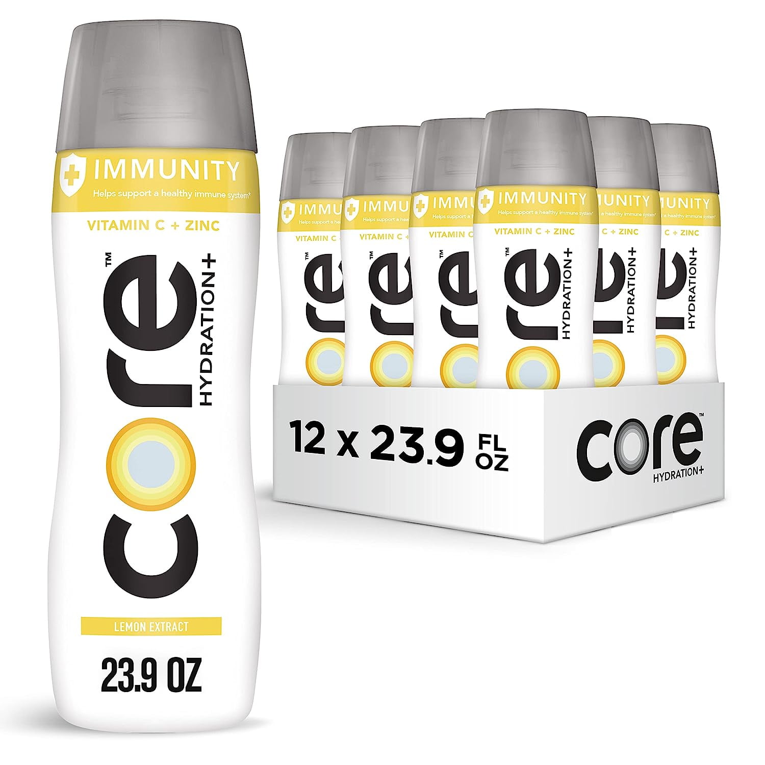 Core Hydration+ Immunity, Lemon Extract Nutrient Enhanced Water with