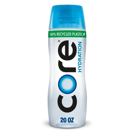 Core Hydration, Perfectly Balanced Water, Perfect 7.4 Natural pH, Purified With Electrolytes and Minerals, Cup Cap For Sharing, 20 Fl Oz Bottle