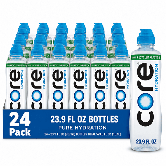 Core Hydration Water 23.9 fl oz Bottles, 24 Pack Premium Bottled Water