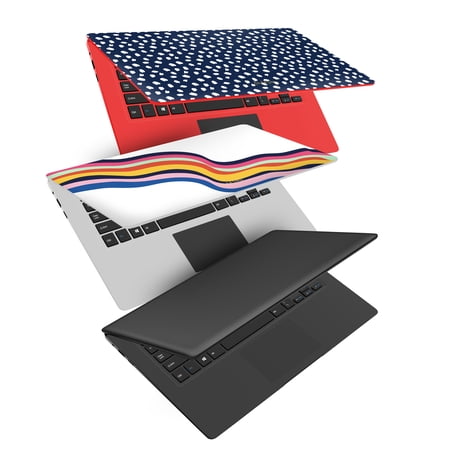 Core Innovations 14.1" Laptop with Windows 10 S, Intel Celeron 3GB RAM 64GB Flash Storage (Black) + Pack of Patterned Laptop Decals Designed by Packed Party