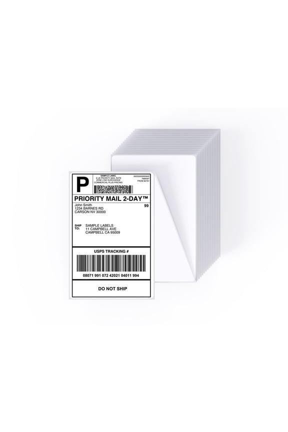 4" x 6" Direct Thermal Shipping Labels – 500 Fanfold Perforated Labels for Packages, Ultra-Strong Adhesive