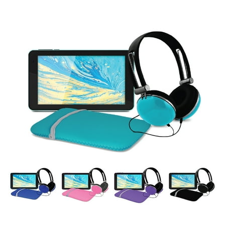 Core Innovations CRTB7001 7" Quad-Core Tablet with Headphones + Tablet Sleeve (Teal)