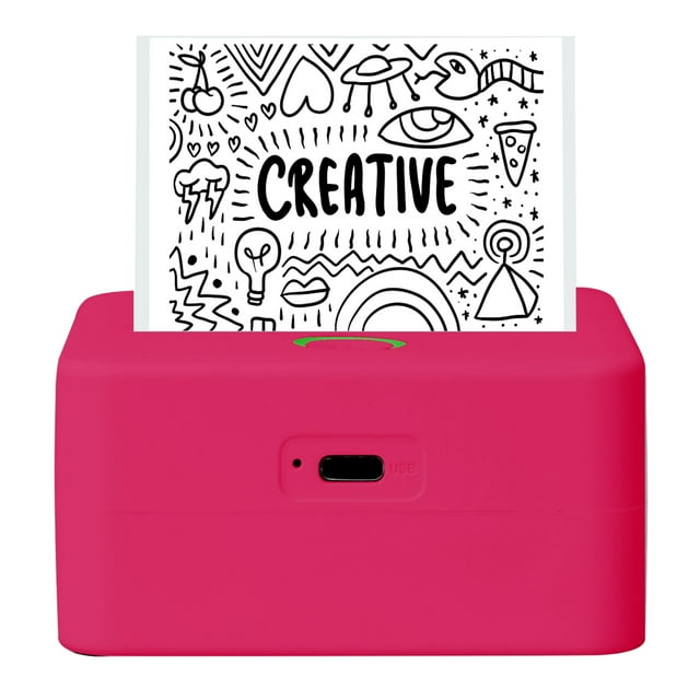 Core Innovations CTP500 Bluetooth Mini Portable Inkless Thermal Printer & Label Maker + Paper, Android & iOS (Pink)