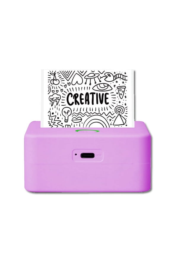 CTP500 Wireless Mini Portable Inkless Thermal Printer & Label Maker + Paper, Android & iOS (Purple)