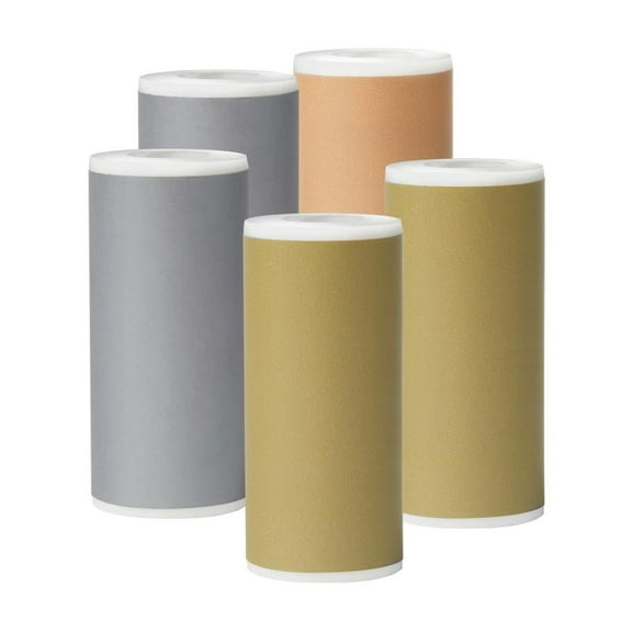 Core Innovations Metallic Adhesive Sticker Rolls, Thermal Printer Paper in Metallic & Holographic colors, (5) 2.18" Adhesive Rolls