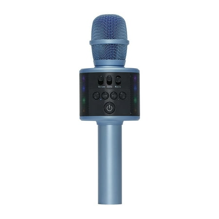 Core Innovations Wireless Bluetooth Karaoke Microphone with LED Lights, Built-in Speakers + HD Recording
