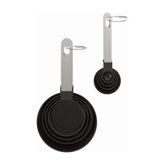Core Kitchen Stainless Steel Black/Silver Measuring Spoon and Cup Set