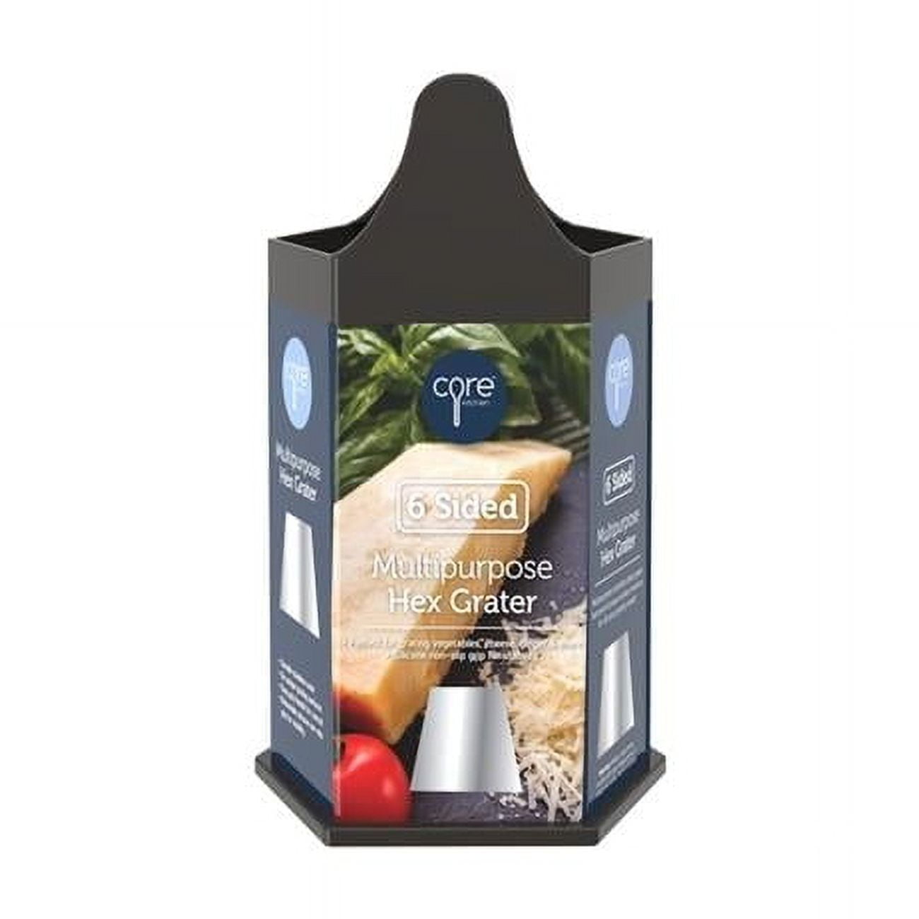 Core Kitchen Black Polypropylene and Stainless Steel Box Grater