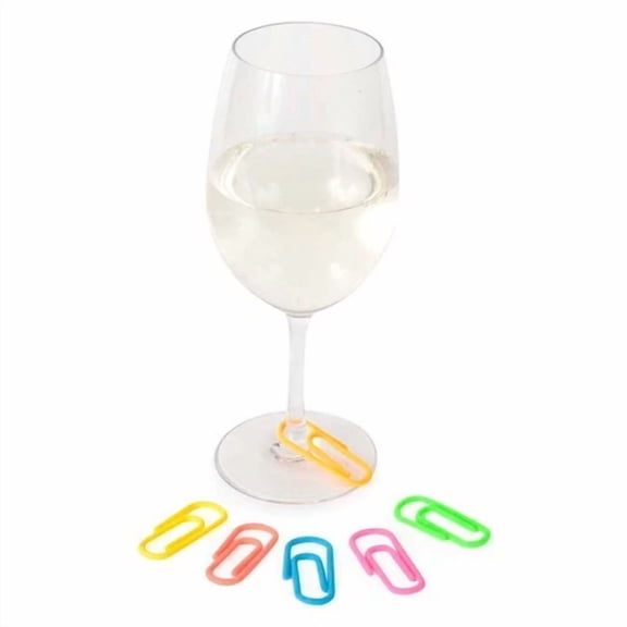 Core Kitchen Paper Clip Wine Glass Charms / Drink Markers - Set Of 6