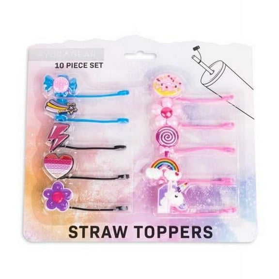 Core Kitchen 9105482 Rainbow Silicone Straw Topper, Assorted, 10 Piece - Pack of 6